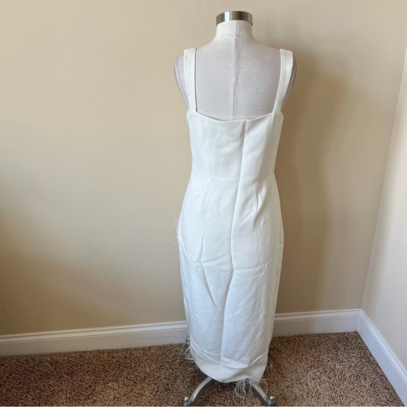 Saylor White Caylin Feather trim midi Dress 13640 - Picture 12 of 15